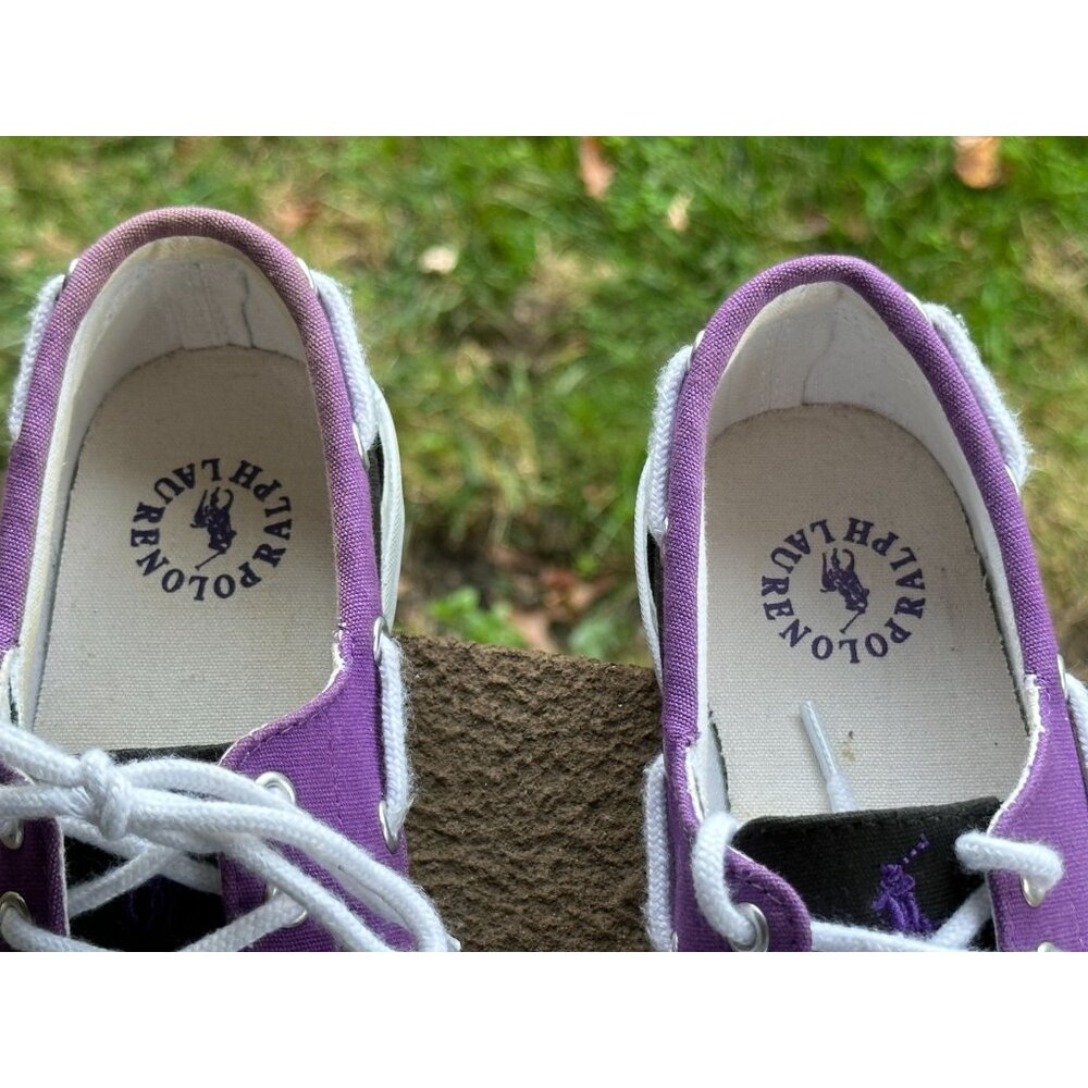 Ralph Lauren Polo Lilia Women Shoe Flats Canvas Size 6B Blue Purple Cruise Wear - Picture 3 of 10